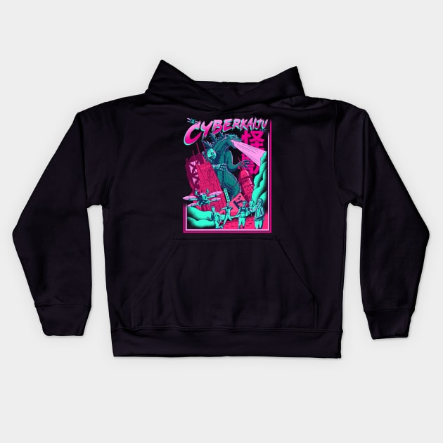 Cyber Kaiju - Godzilla Kids Hoodie by Sachpica